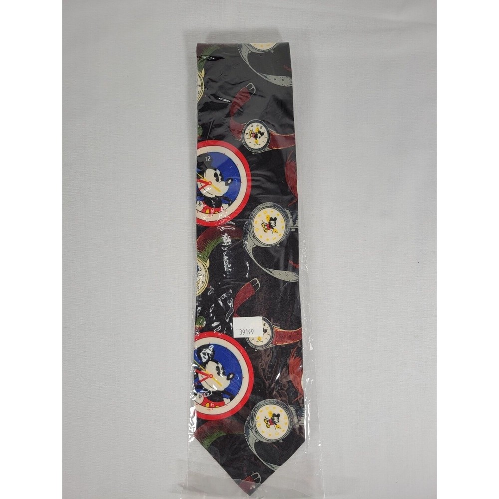 Vintage‎ Disney Mickey Mouse Clock Wrist Watch Neck Tie By Balancine Inc